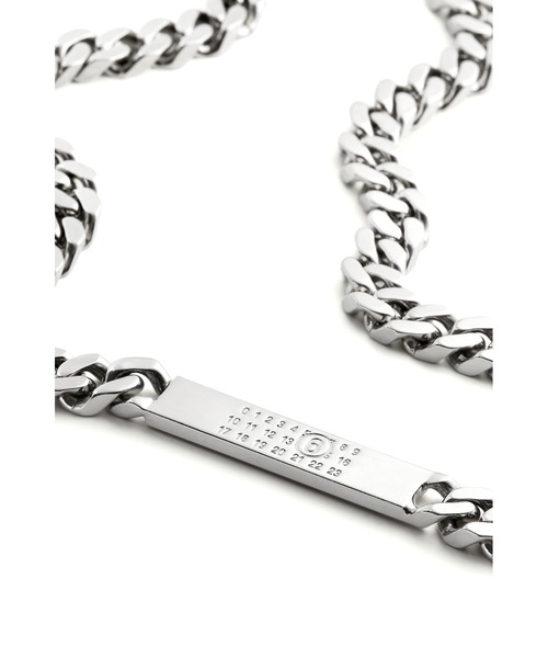 ★ギフトにも★関税込【MM6】MM6 Minimal Logo ネックレス MM6 ネックレス MINIMAL LOGO ID TAG CURB NECKLACE レディース