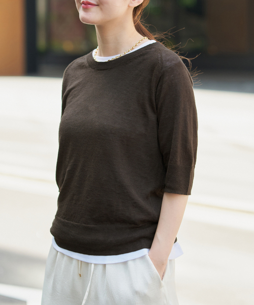 VERMEIL par iena フレンチスリーブプルオーバー　新品タグ付き VERMEIL par iena ヴェルメイユパーイエナ オーガニックコットン