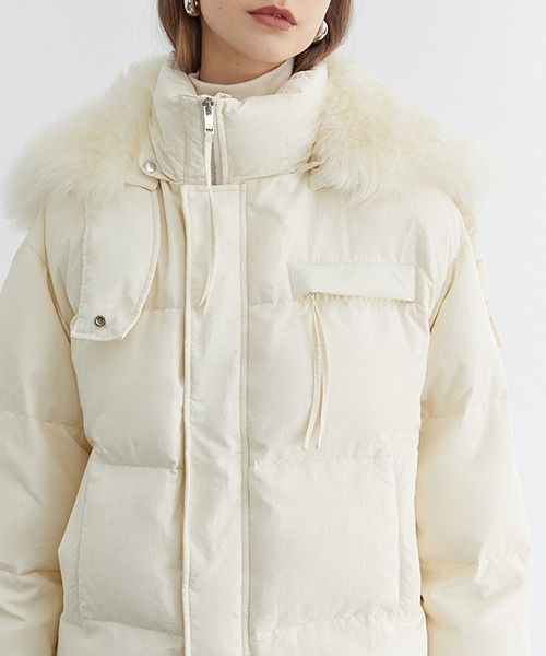 Fano Studios」 ダウンジャケット L オフホワイト レディース