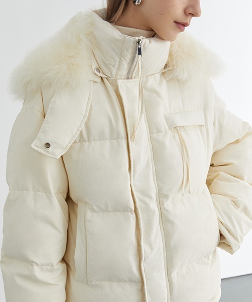 Fano Studios」 ダウンジャケット L オフホワイト レディース