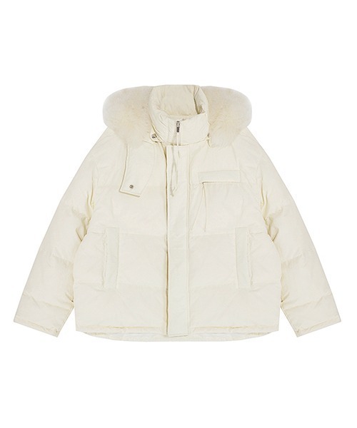 Fano Studios」 ダウンジャケット L オフホワイト レディース