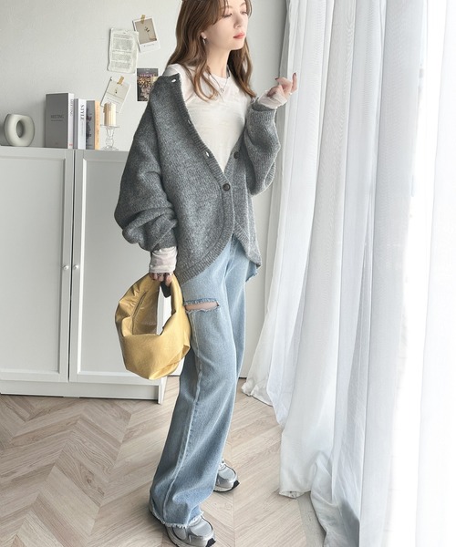 「classicalelf」 ニットカーディガン MEDIUM アイボリー レディース_画像3