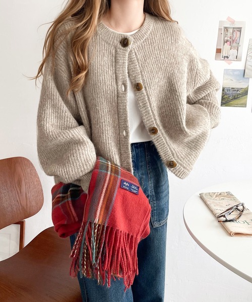 「classicalelf」 ニットカーディガン MEDIUM アイボリー レディース_画像5