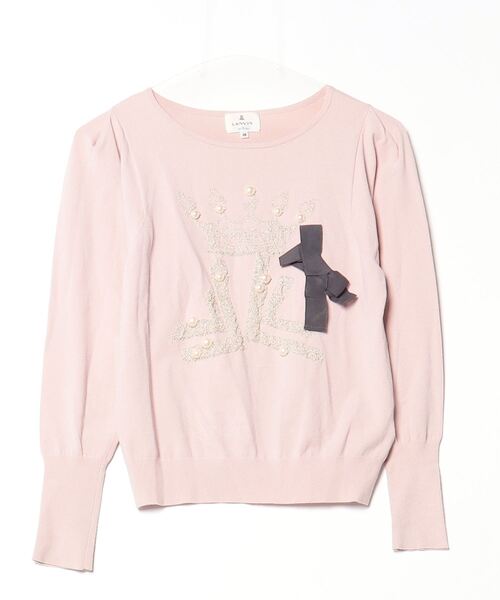 「LANVIN en Bleu」 長袖ニット 38 ピンク レディース