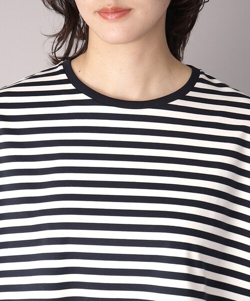tシャツ 「接触冷感/抗菌防臭/消臭」アイスクリアコットンドルマンボーダーT レディース DRESSTERIOR tシャツ 「接触冷感/抗菌防臭/消臭」アイスクリア