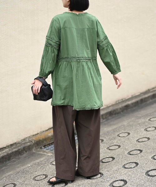 ＆HALF ブラウス シャツ 「indian Cotton Collection」インド綿フレア