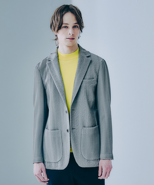 ジャケット テーラードジャケット 「MARZOTTO」ウール ジャガード ジャケット メンズの画像