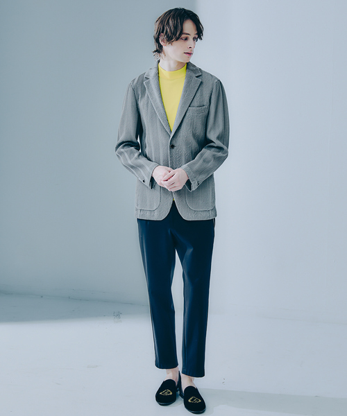 ジャケット テーラードジャケット 「MARZOTTO」ウール ジャガード ジャケット メンズの画像
