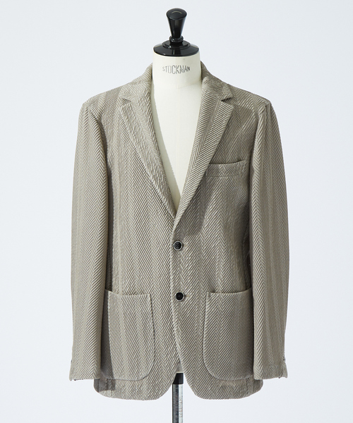 ジャケット テーラードジャケット 「MARZOTTO」ウール ジャガード ジャケット メンズの画像