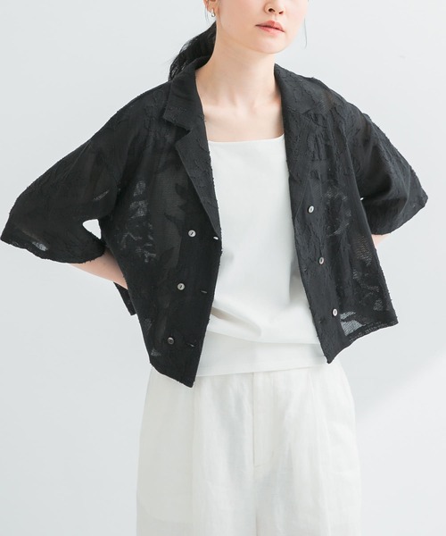 URBAN RESEARCH ブラウス シャツ カラミジャガードショート