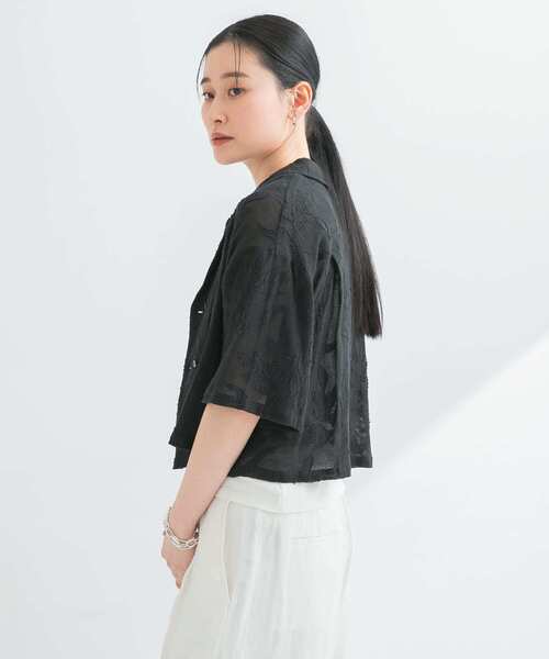URBAN RESEARCH ブラウス シャツ カラミジャガードショート