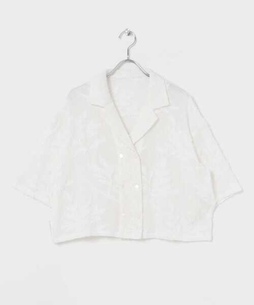 URBAN RESEARCH ブラウス シャツ カラミジャガードショート