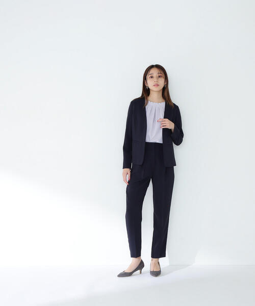 美品 ナチュラルビューティー ノーカラージャケット&プリーツスカート　38 楽天市場】杢スラブノーカラージャケット◇／ナチュラル