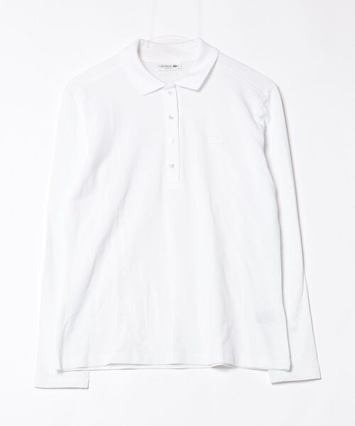買い保障できる LACOSTE 「LACOSTE」 長袖ポロシャツ 40 ホワイト レディース ウェア