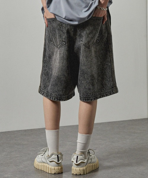 パンツ 「Alfred Alex」ヴィンテージ加工 サイドライン ハーフデニム