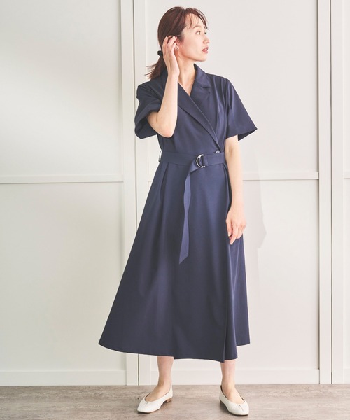 Sirin ワンピース ストレッチピケカシュクールワンピース「日本製