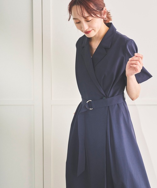 Sirin ワンピース ストレッチピケカシュクールワンピース「日本製