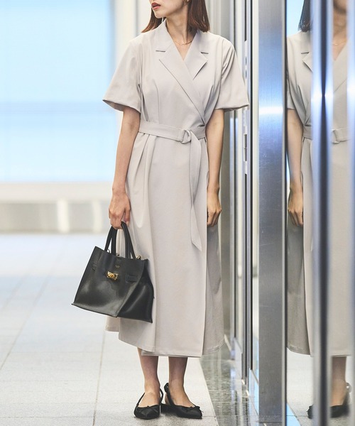 Sirin ワンピース ストレッチピケカシュクールワンピース「2サイズ展開