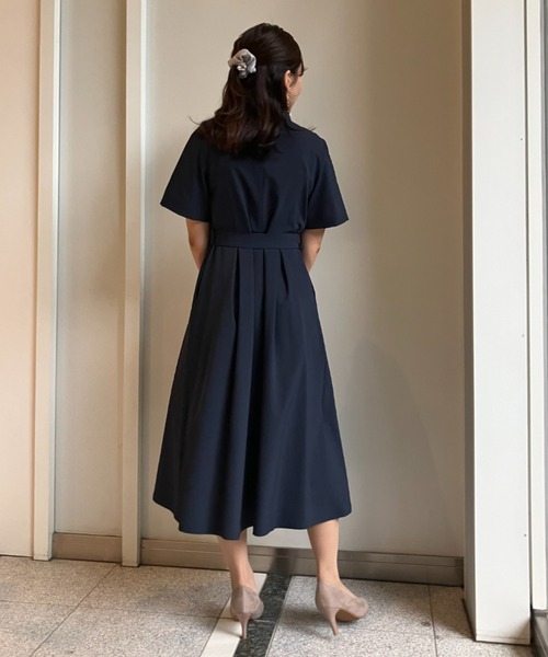 Sirin uvカット ワンピース ストレッチピケカシュクールワンピース「2