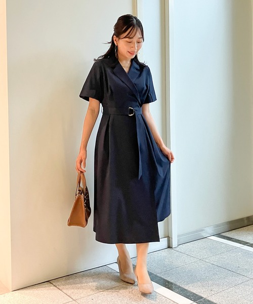 Sirin uvカット ワンピース ストレッチピケカシュクールワンピース「2