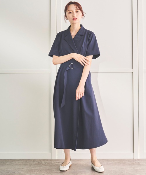 Sirin ワンピース 半袖 ストレッチピケカシュクールワンピース「2
