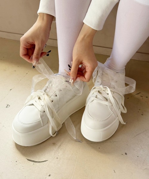 one after another NICE CLAUP スニーカー 「新色追加」リボンカスタム