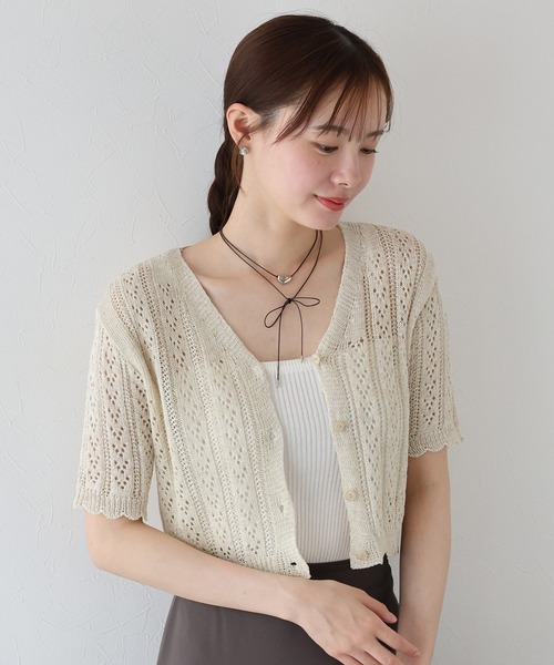 デイジーリン DAISY LIN ニットカーディガン 長袖 Vネック コットン 38 M 黒 ブラック /YQ ■OS レディース DAISY LIN｜デイジーリンのカーディガン（ニット）通販｜ELLE