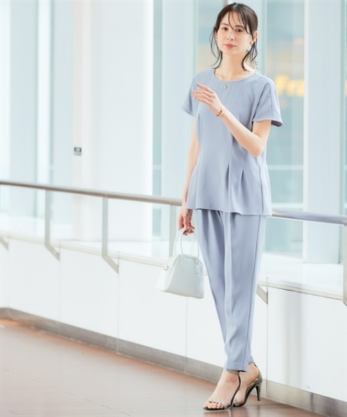 7days Life Styling ブラウス シャツ 美極とろみ素材ペプラムブラウス