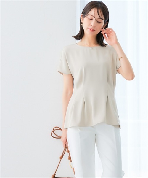 7days Life Styling ブラウス シャツ 美極とろみ素材ペプラムブラウス