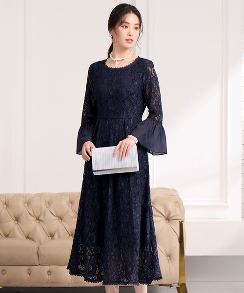 未使用(34)Emotional dresses 総レースドレスワンピース DRESS+（ドレスプラス） ドレス 総レースが大人上品なドレスワンピース