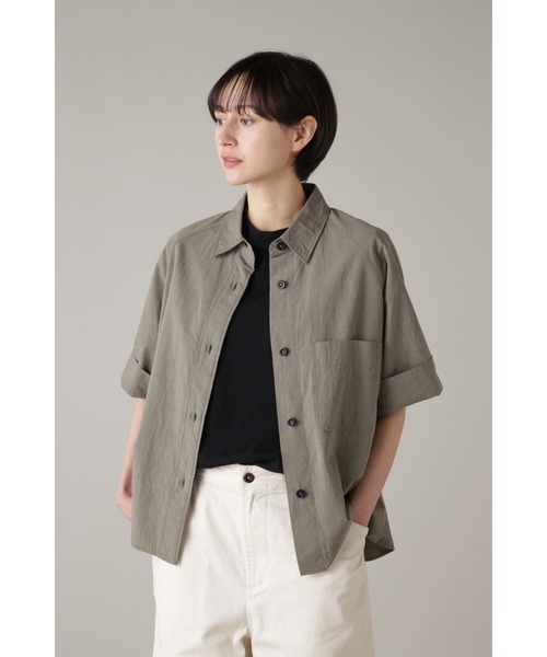 「MHL.」 半袖シャツ 2 カーキ レディース