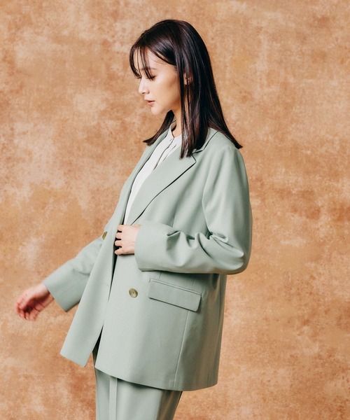 「GLOBAL WORK」 テーラードジャケット LARGE ミント レディース