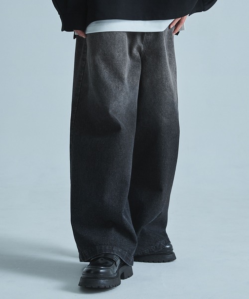 「SOCCE」 加工デニムパンツ X-LARGE ブラック メンズ