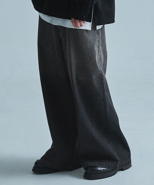 「SOCCE」 加工デニムパンツ X-LARGE ブラック メンズ