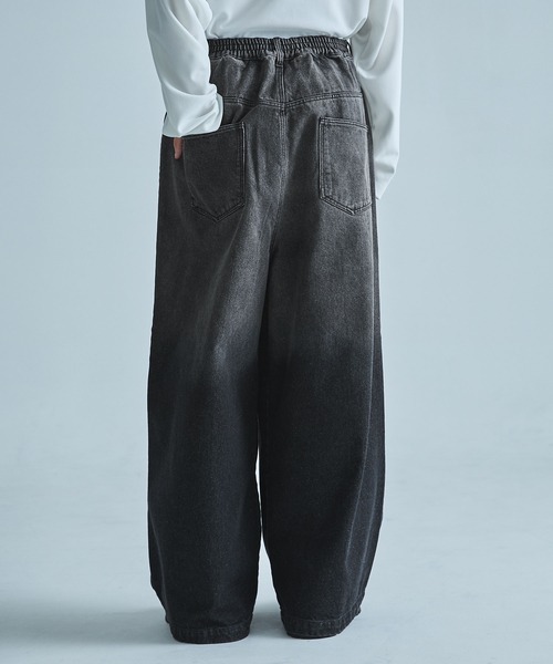 「SOCCE」 加工デニムパンツ X-LARGE ブラック メンズ