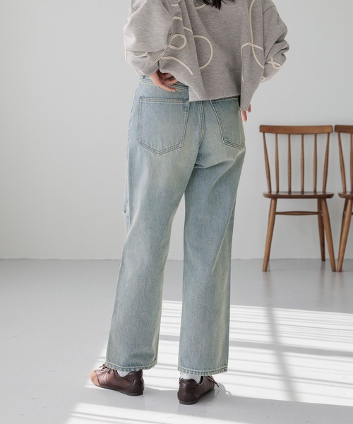 [LOWRYS FARM] обработка Denim брюки MEDIUM серый женский 