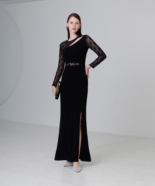 Leja（レジャ） ドレス 「LEJA LUXE」アシンメトリーレーススリム
