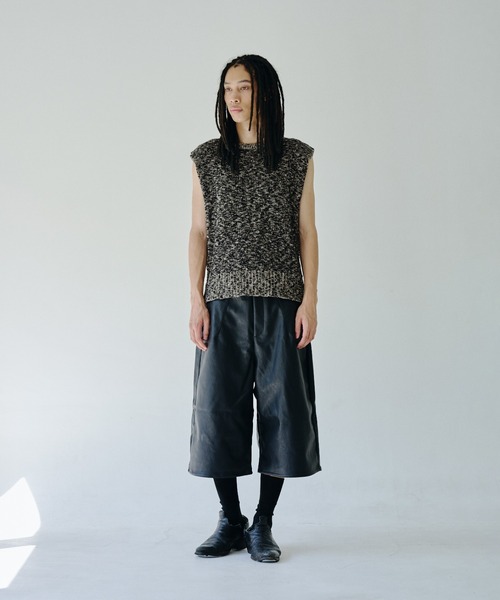 Camphor wood パンツ wide baggy PU-leather shorts / ワイドバギーPU