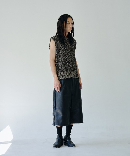Camphor wood ワイドパンツ パンツ wide baggy PU-leather shorts