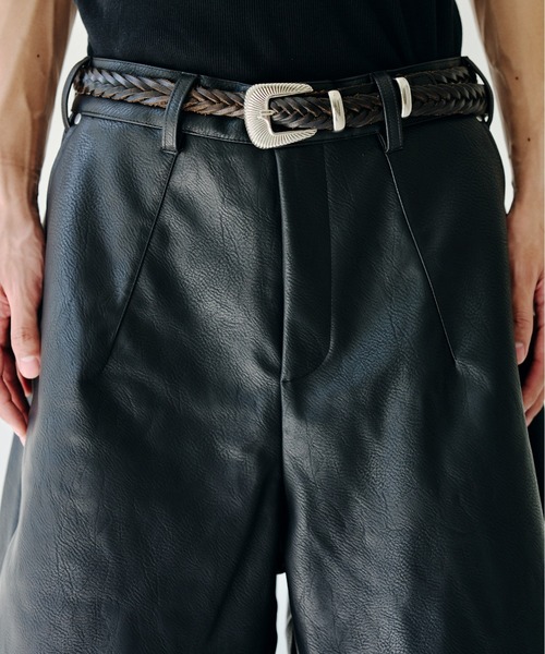 Camphor wood パンツ wide baggy PU-leather shorts / ワイドバギーPU