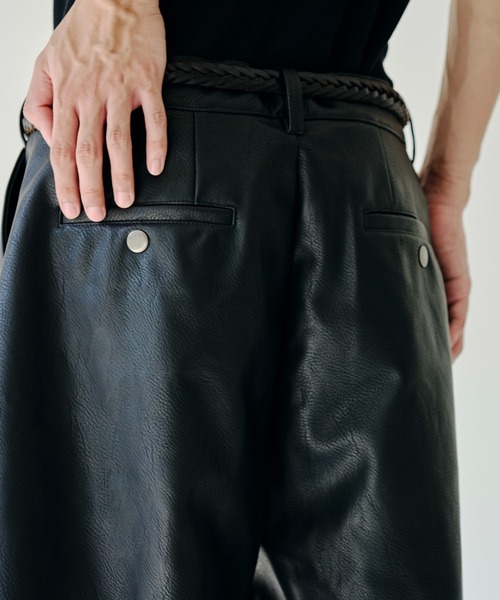 Camphor wood ワイドパンツ パンツ wide baggy PU-leather shorts