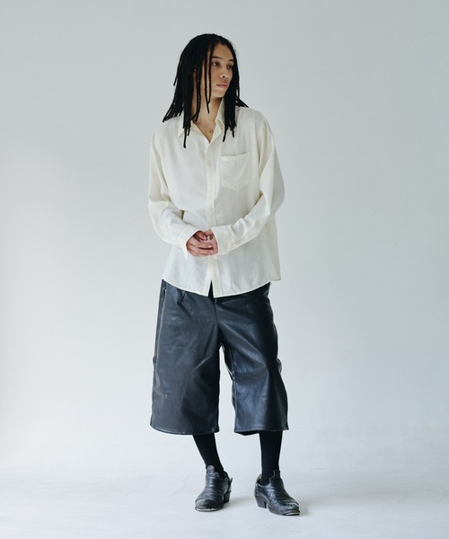 Camphor wood パンツ wide baggy PU-leather shorts / ワイドバギーPU