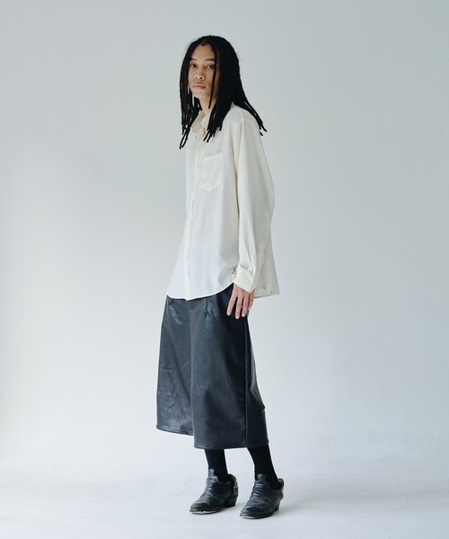 Camphor wood パンツ wide baggy PU-leather shorts / ワイドバギーPU