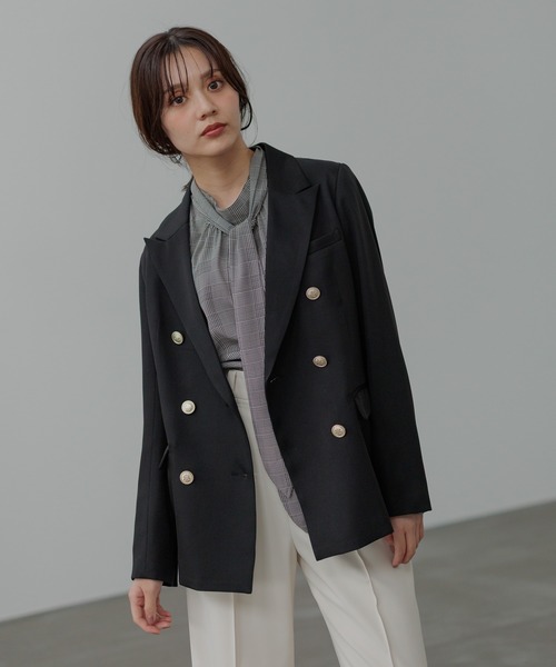 美品ꕥミュウミュウ シルク混 テーラードジャケット ブラック 総柄 レディース 美品ꕥミュウミュウ シルク混 テーラードジャケット ブラック 総柄