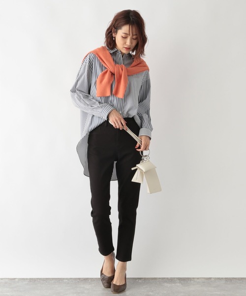 「GLOBAL WORK」 加工デニムパンツ LARGE サックスブルー レディース