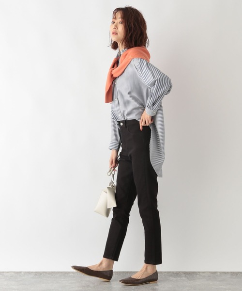 「GLOBAL WORK」 加工デニムパンツ LARGE サックスブルー レディース