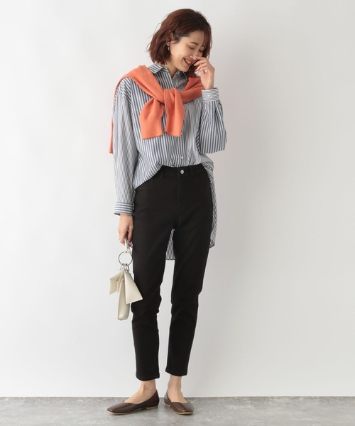 「GLOBAL WORK」 加工デニムパンツ LARGE サックスブルー レディース