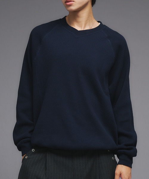 Adoon plain tシャツ 「2025 AW 」Shallow V-Neck Thermal Long Sleeve
