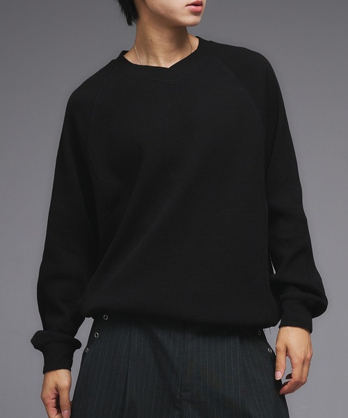 Adoon plain tシャツ 「2025 AW 」Shallow V-Neck Thermal Long Sleeve
