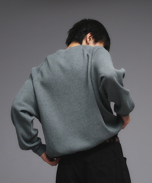 Adoon plain tシャツ Shallow V-Neck Thermal Long Sleeve T / 浅V